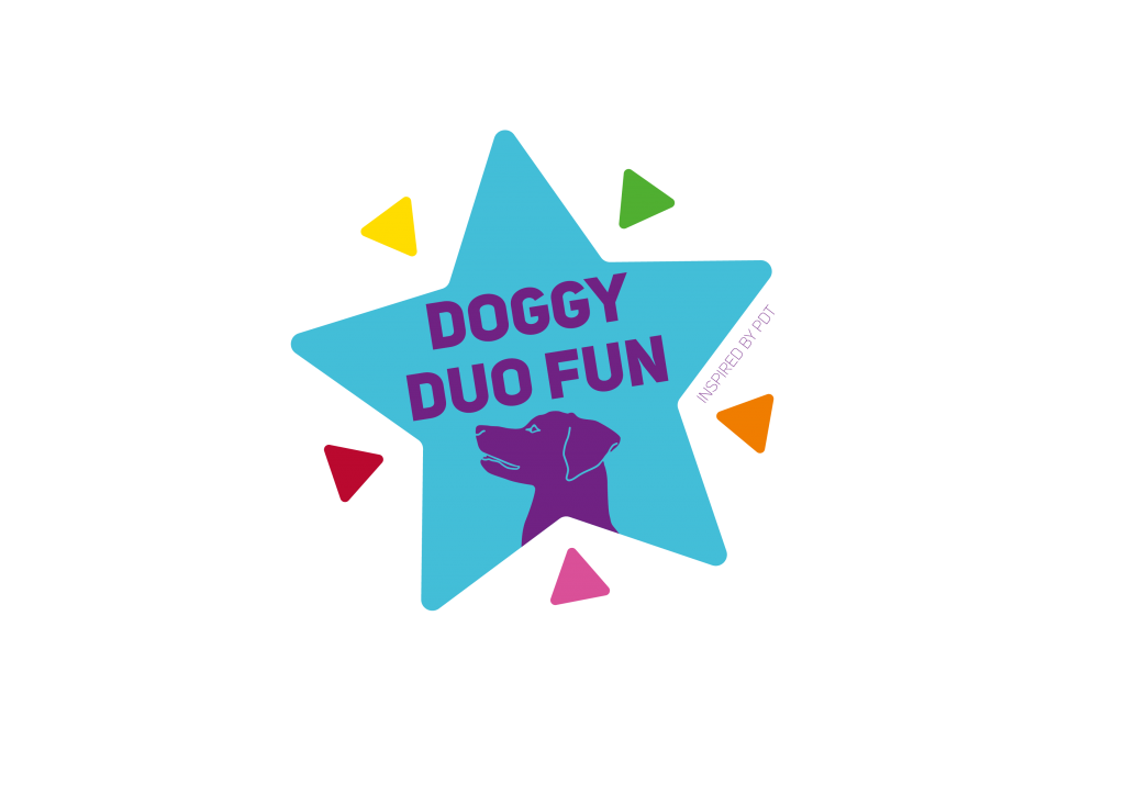 Logo van Doggy Duo Fun, ontworpen door Marjolein Bartels.